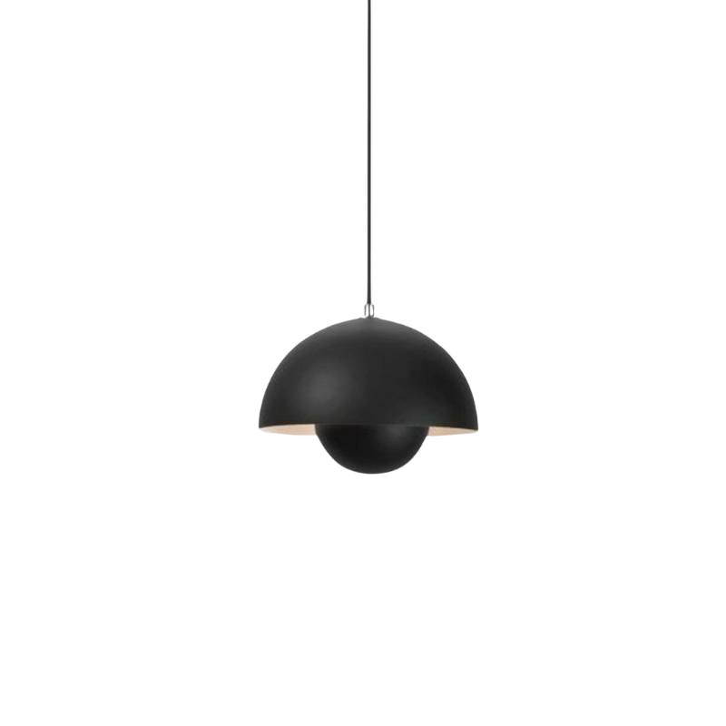 Half-round metal ceiling lamp