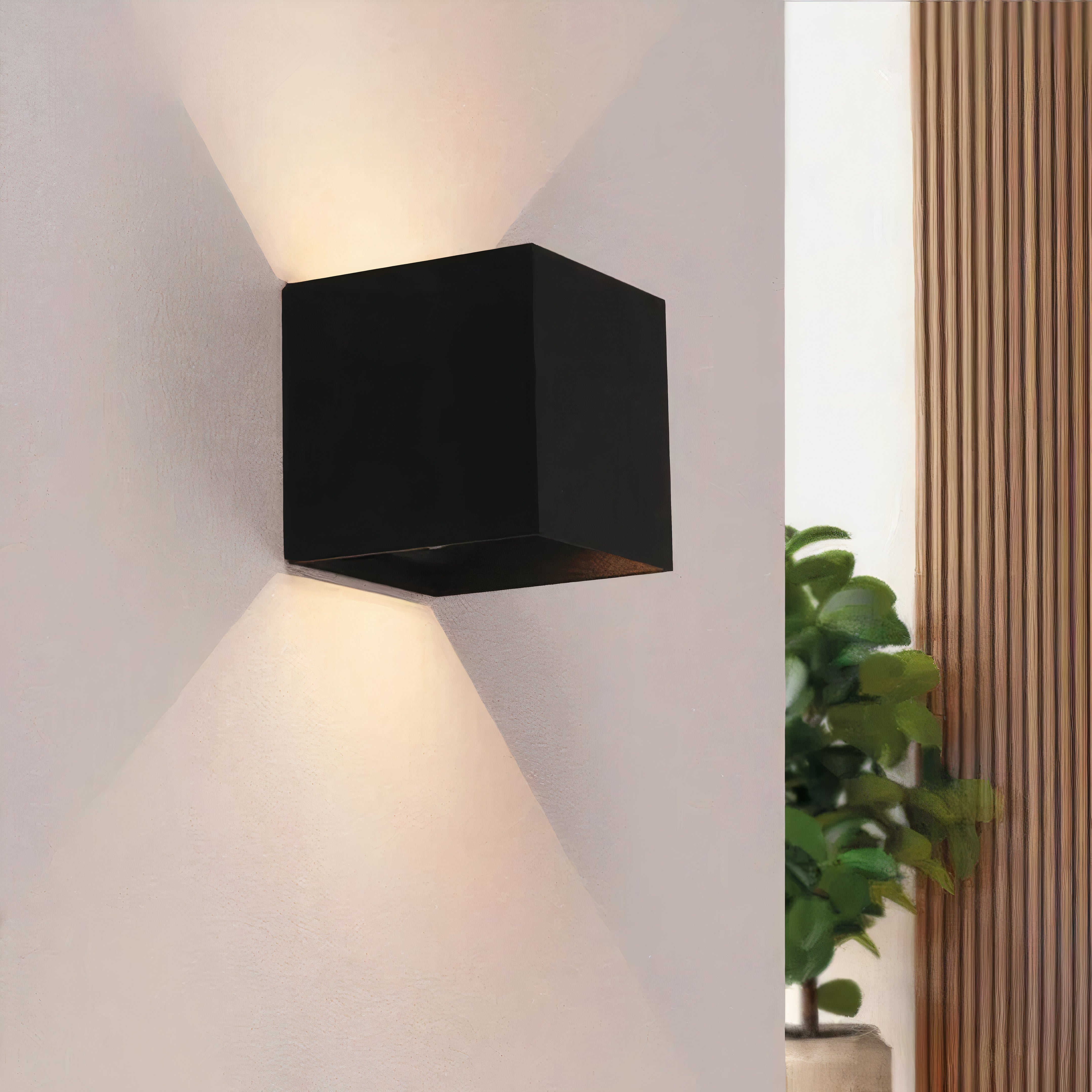 Wireless square wall lamp