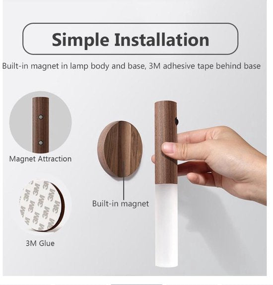 Wireless Wooden Bedside Lamp