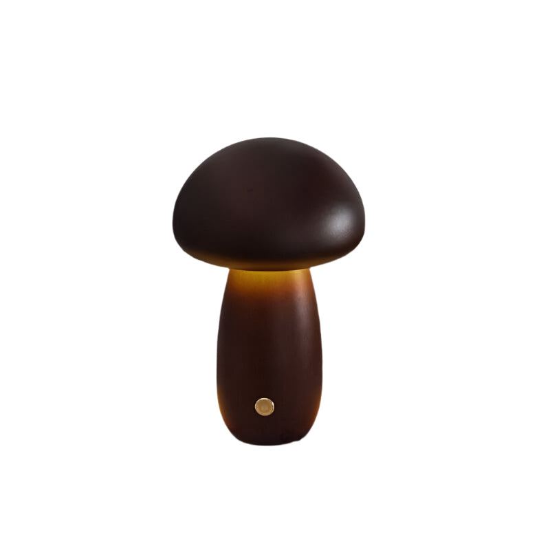 Wood Mushroom Table Lamp
