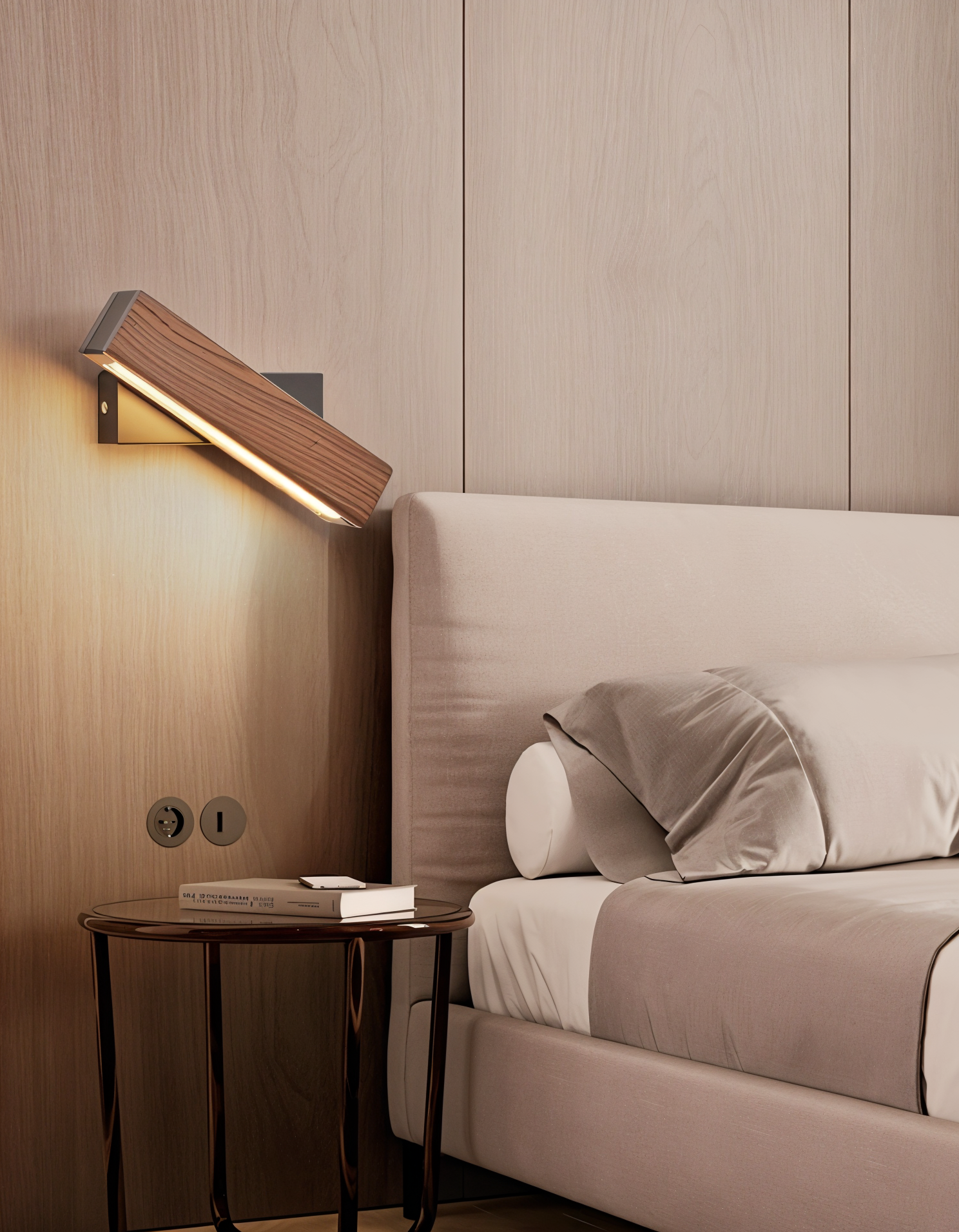 Modern LED Wooden Handle Lamp