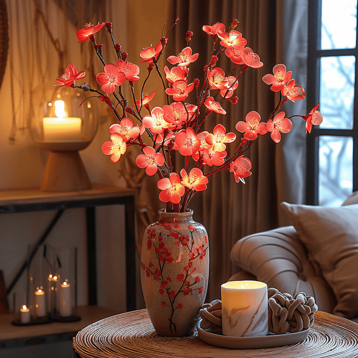 Artificial luminous flower decoration