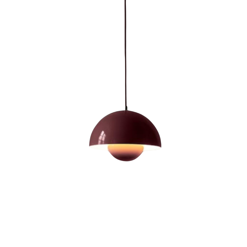 Half-round metal ceiling lamp