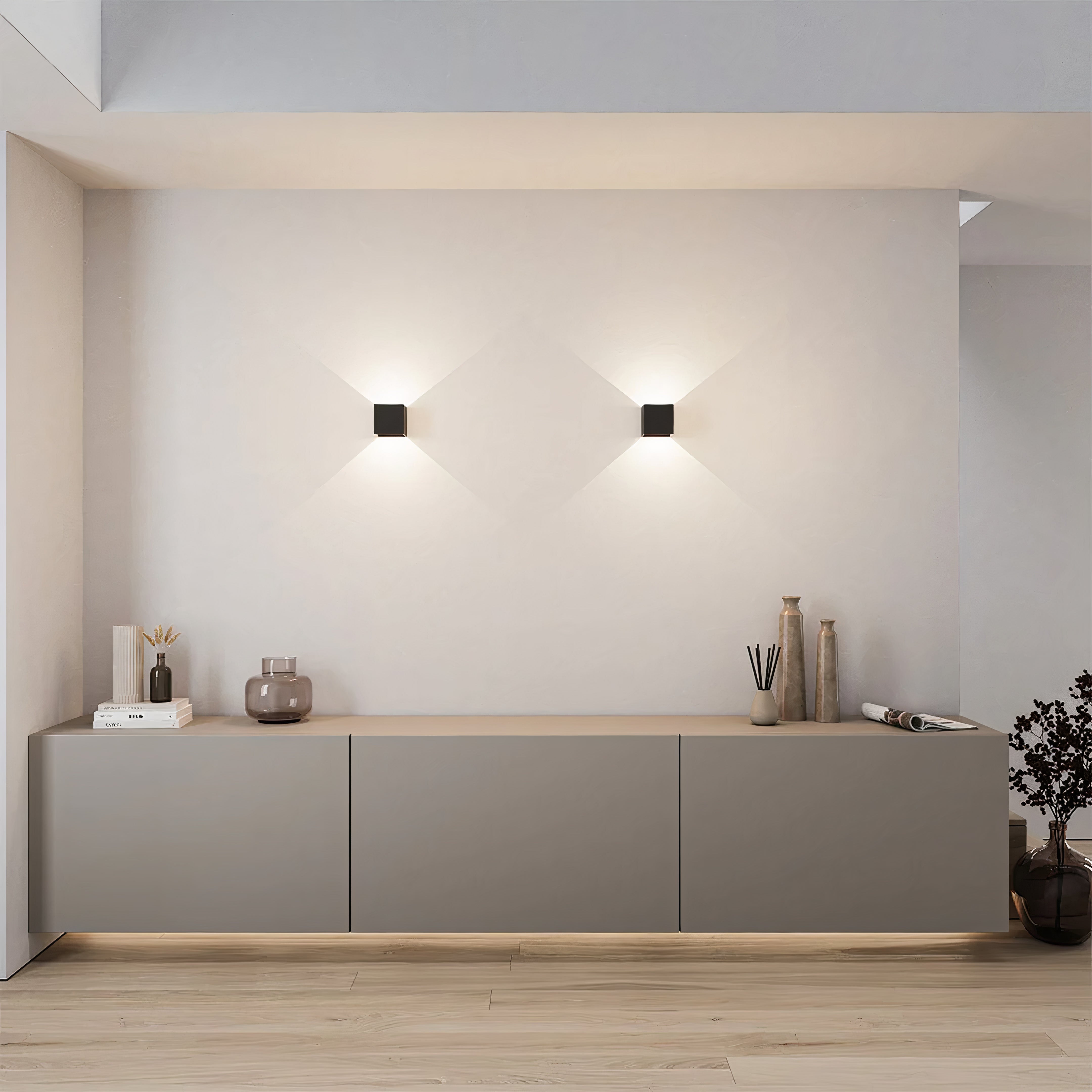 Wireless square wall lamp